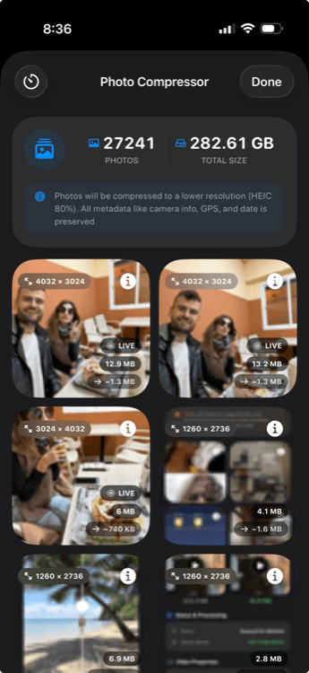 Live Photo Cleaner Interface