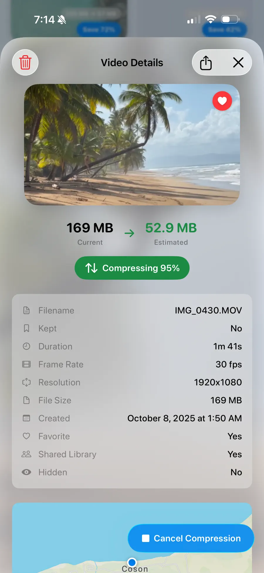 HEVCut video details mid-compression