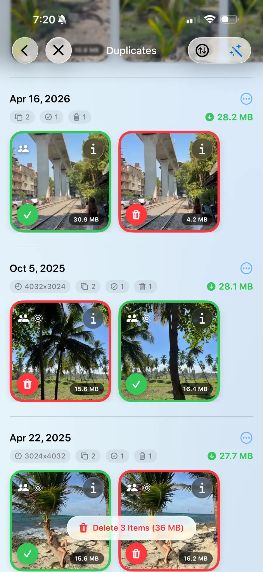 Duplicate finder with auto-selected best shot