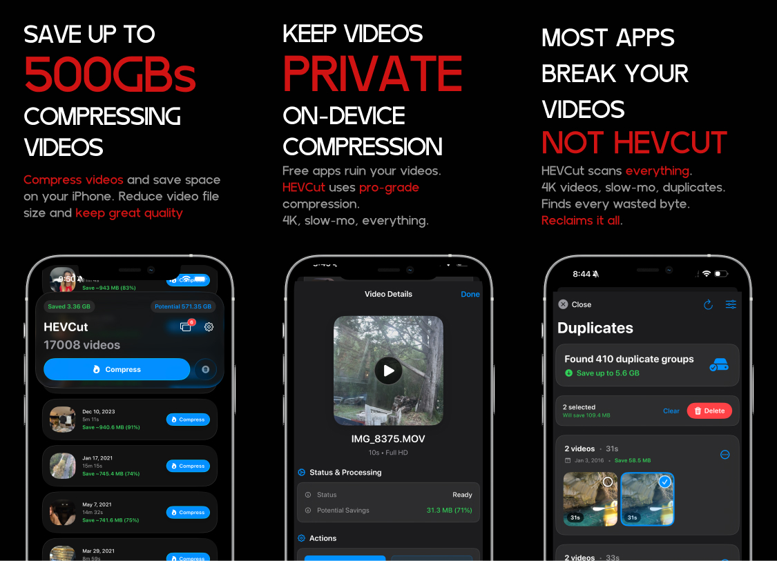 HEVCut - Free Up iPhone Storage preview